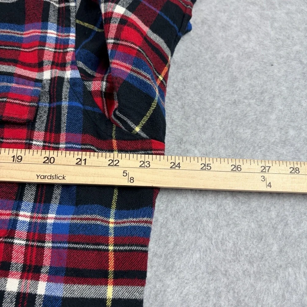 Polo Ralph Lauren Flannel Shirt Mens Large Red Blue Black Tartan Plaid Button Up